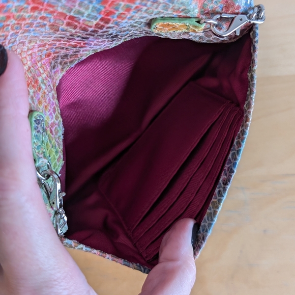 HOBO | Daria Colourful Leather Convertable Gold over Crossbody Bag / Clutch - Picture 10 of 13